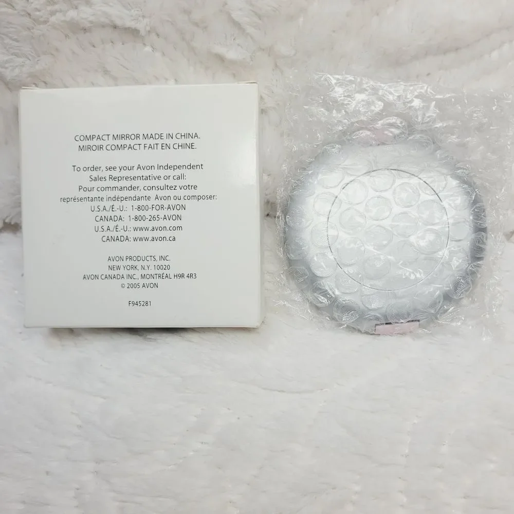 Vtg Avon 2005 Reflections Of You Double Compact Pink Mirror 3 Inch Jeweled New